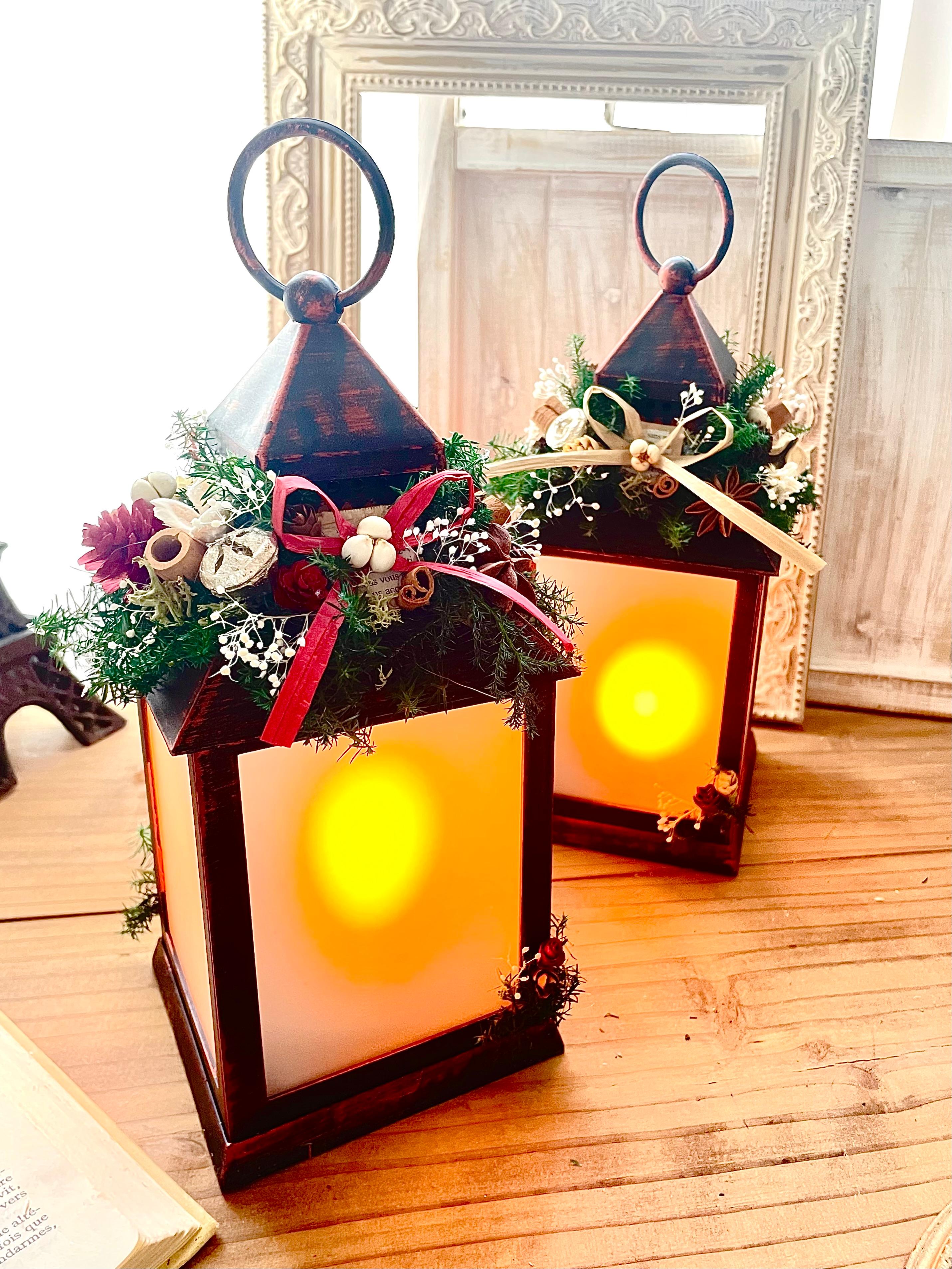 【完成品】森の中のXmasランタン(LED、電池式)クリスマス1枚目の画像